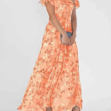 Celestine | Flutter Sleeve Floral Maxi Dress