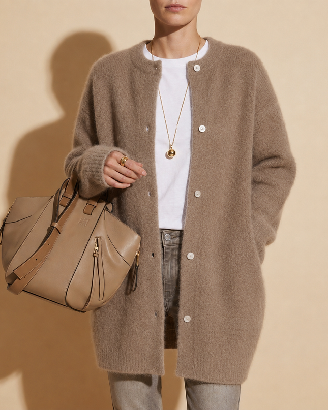 Célestine | Women's Wool Cardigan – Oversized Long Fit