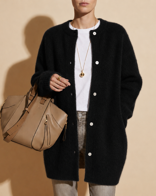 Célestine | Women's Wool Cardigan – Oversized Long Fit