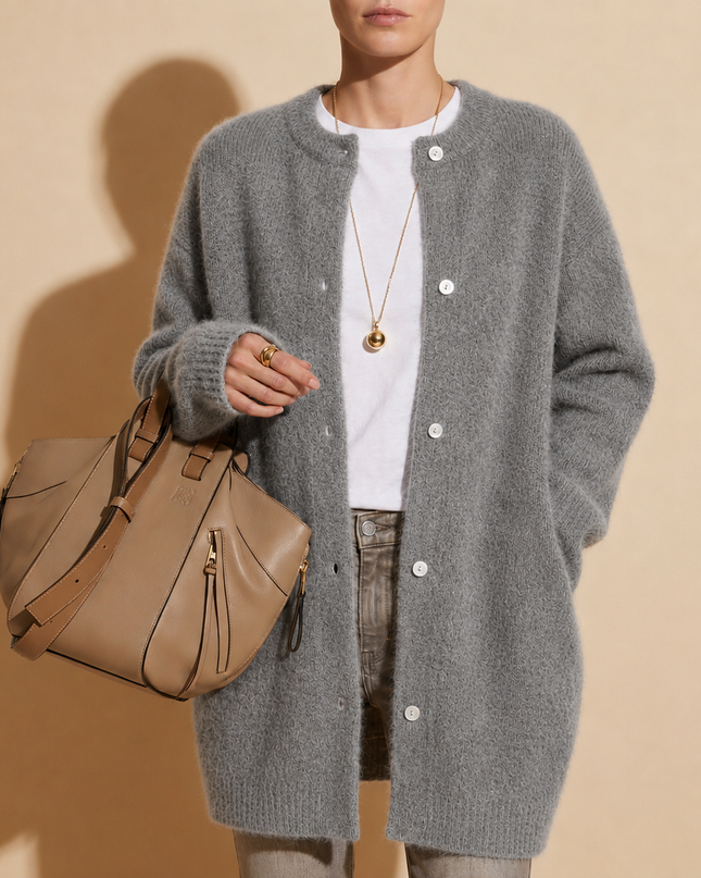 Célestine | Women's Wool Cardigan – Oversized Long Fit
