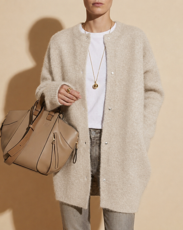 Célestine | Women's Wool Cardigan – Oversized Long Fit