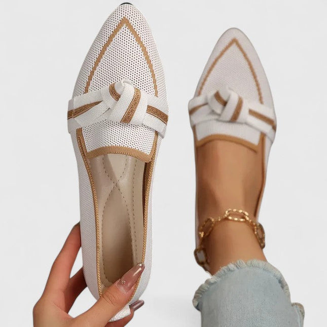 Celina | Pointed Toe Bow Detail Flats