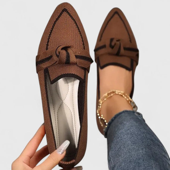 Celina | Pointed Toe Bow Detail Flats
