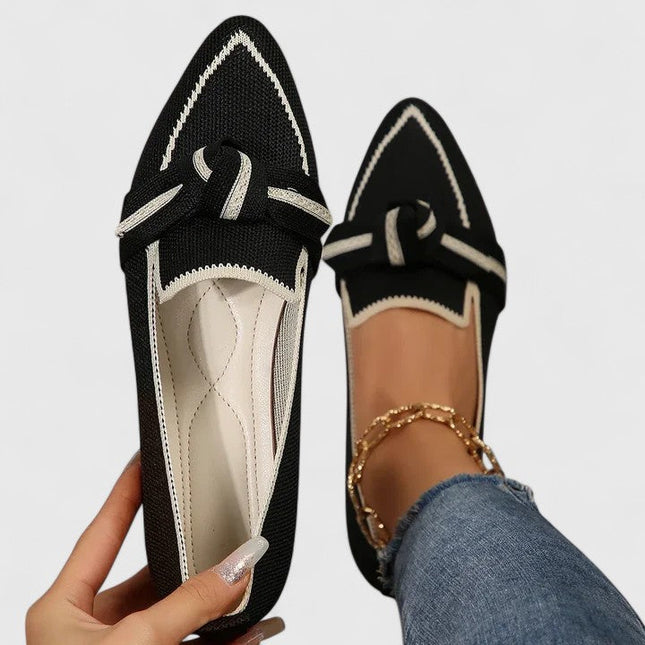 Celina | Pointed Toe Bow Detail Flats