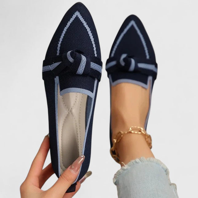 Celina | Pointed Toe Bow Detail Flats