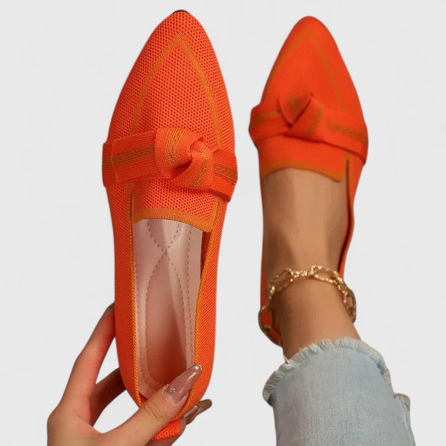 Celina | Pointed Toe Bow Detail Flats