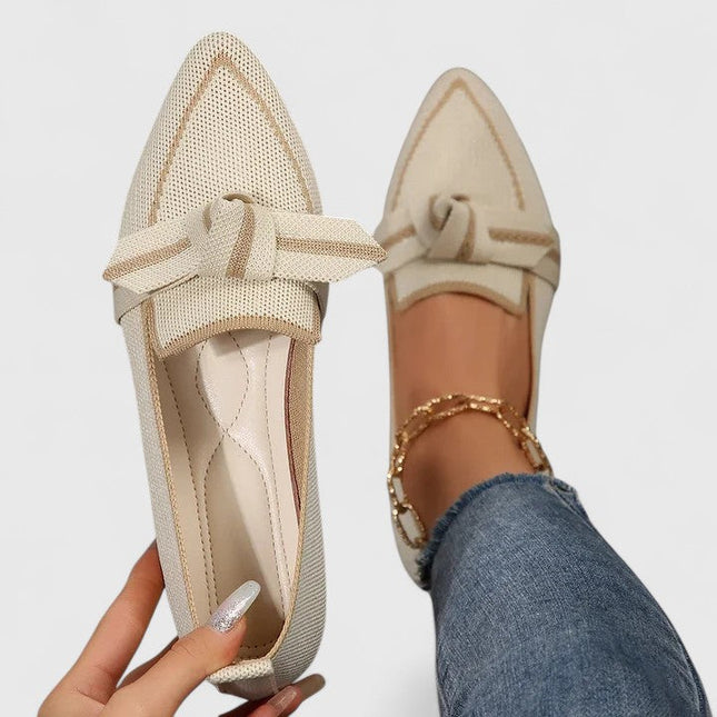 Celina | Pointed Toe Bow Detail Flats