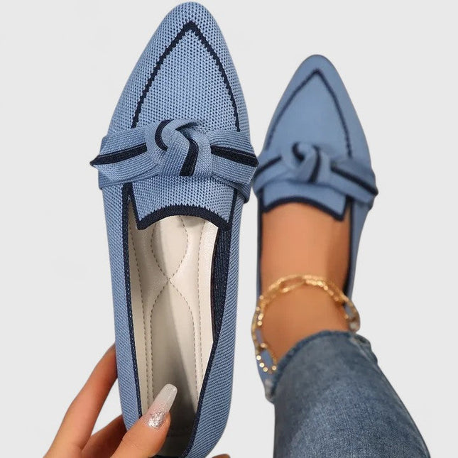 Celina | Pointed Toe Bow Detail Flats