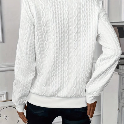 Charlotte | Women's Quarter-Zip Cable Knit Sweater Long Sleeve