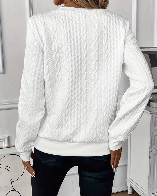 Charlotte | Women's Quarter-Zip Cable Knit Sweater Long Sleeve