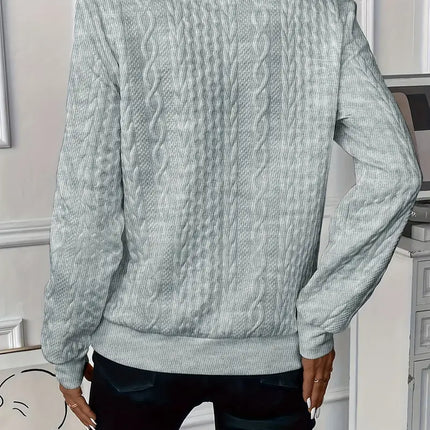 Charlotte | Women's Quarter-Zip Cable Knit Sweater Long Sleeve