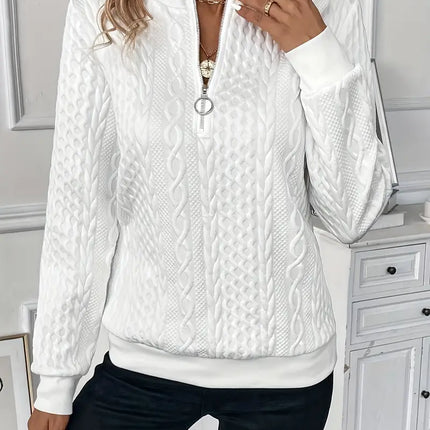 Charlotte | Women's Quarter-Zip Cable Knit Sweater Long Sleeve