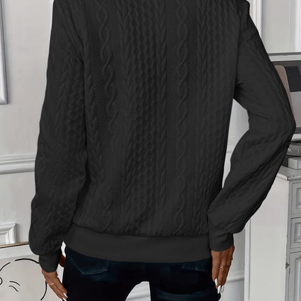 Charlotte | Women's Quarter-Zip Cable Knit Sweater Long Sleeve