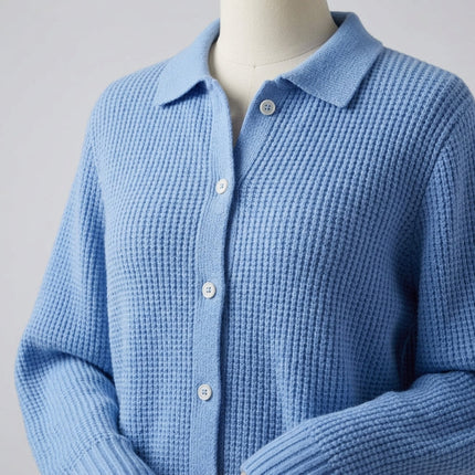 Claire | Women's Collared Cardigan Button Front Knit Sweater