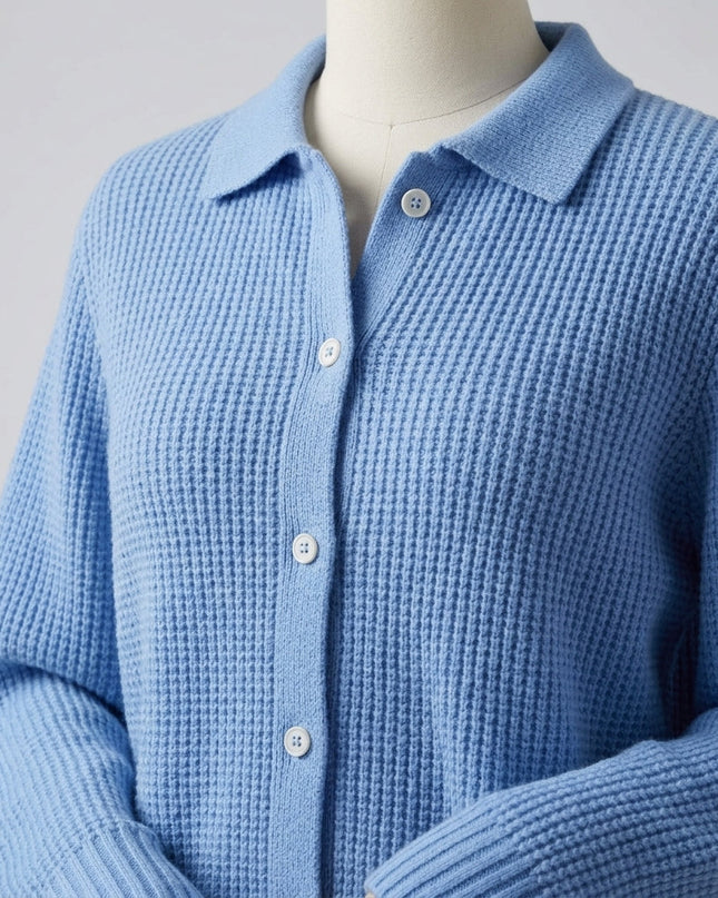 Claire | Women's Collared Cardigan Button Front Knit Sweater