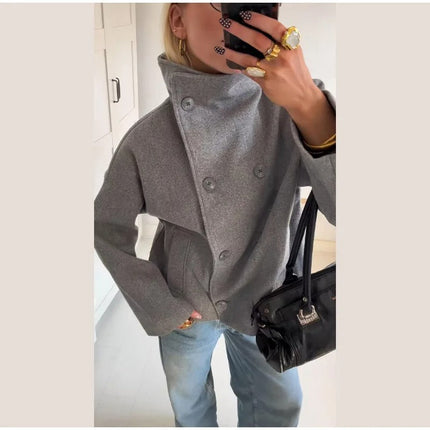 Claire | Women's Double-Breasted High Collar Jacket