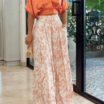 Clara | V-Neck Wide-Leg Two-Piece Pants Set