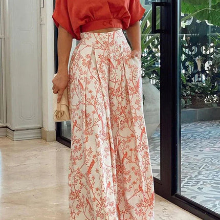 Clara | V-Neck Wide-Leg Two-Piece Pants Set