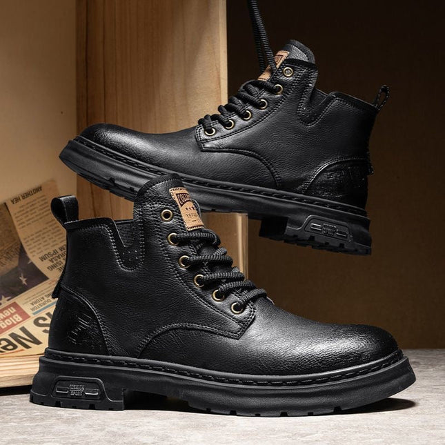 Corentin | Men's Leather Boots – Casual Lace-Up Design