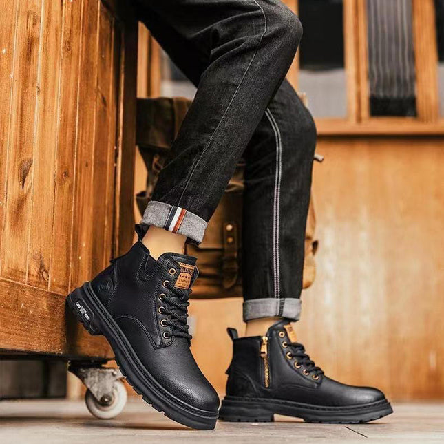 Corentin | Men's Leather Boots – Casual Lace-Up Design