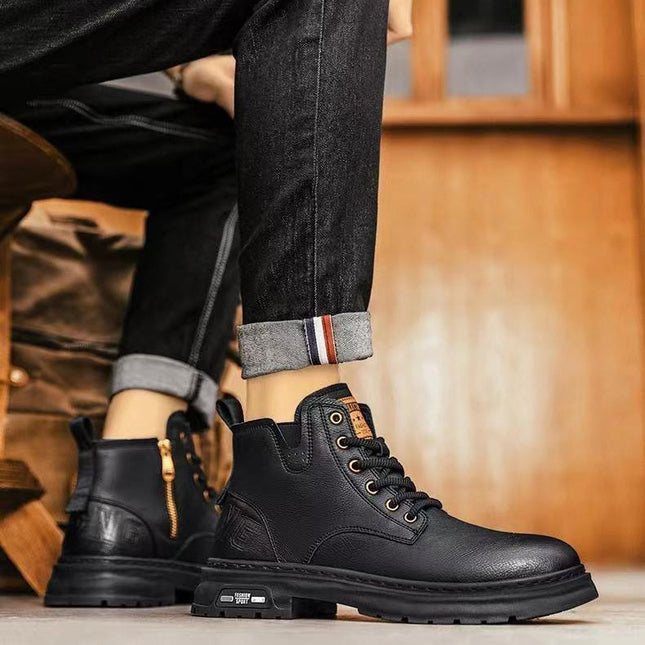Corentin | Men's Leather Boots – Casual Lace-Up Design