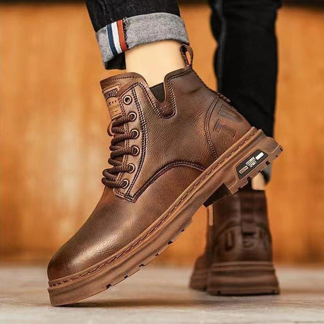 Corentin | Men's Leather Boots – Casual Lace-Up Design