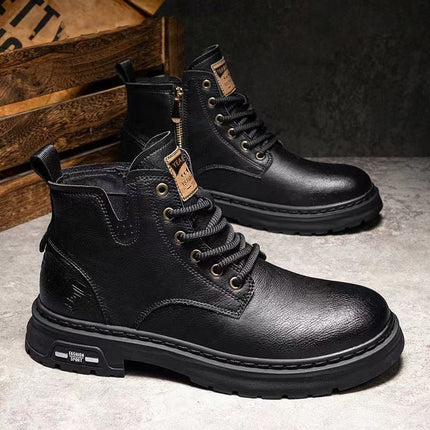 Corentin | Men's Leather Boots – Casual Lace-Up Design