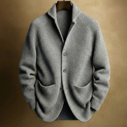 Corentin | Men's Wool Cardigan – Ribbed Button-Front