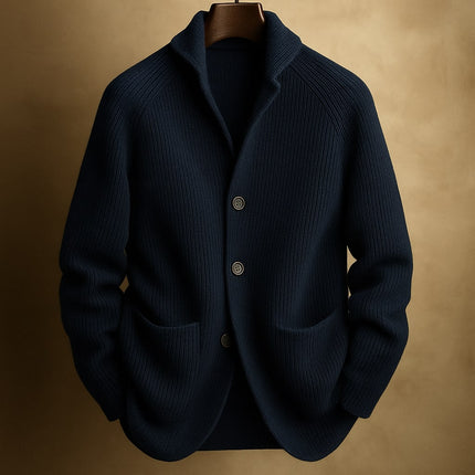 Corentin | Men's Wool Cardigan – Ribbed Button-Front