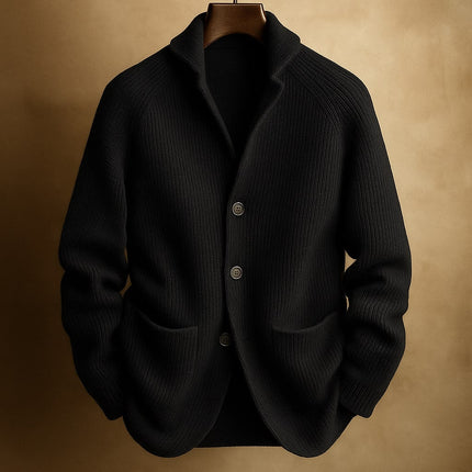 Corentin | Men's Wool Cardigan – Ribbed Button-Front