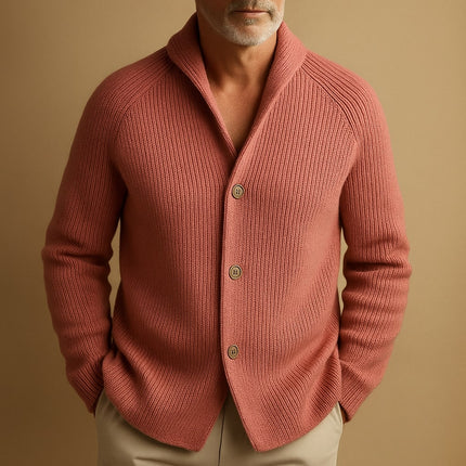 Corentin | Men's Wool Cardigan – Ribbed Button-Front
