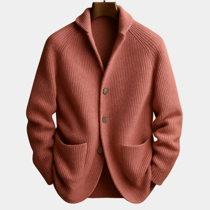 Corentin | Men's Wool Cardigan – Ribbed Button-Front