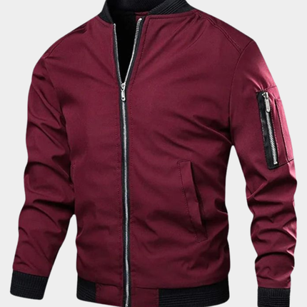 Declan | Men's Bomber Jacket Sporty Zip Sleeve Pocket