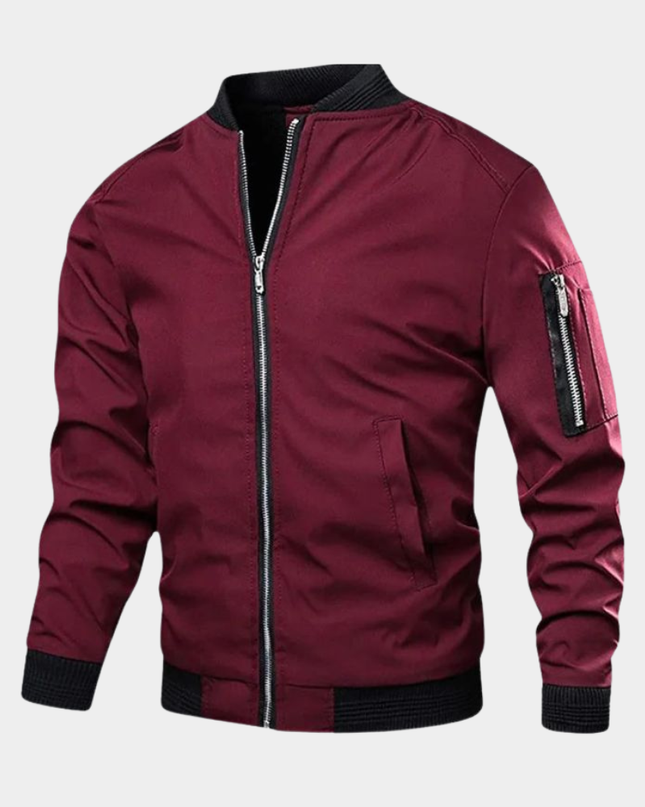 Declan | Men's Bomber Jacket Sporty Zip Sleeve Pocket