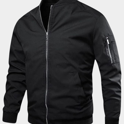 Declan | Men's Bomber Jacket Sporty Zip Sleeve Pocket