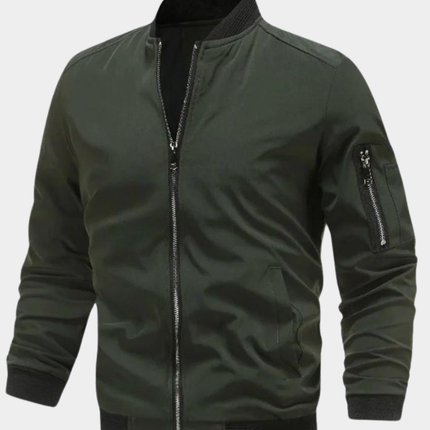Declan | Men's Bomber Jacket Sporty Zip Sleeve Pocket