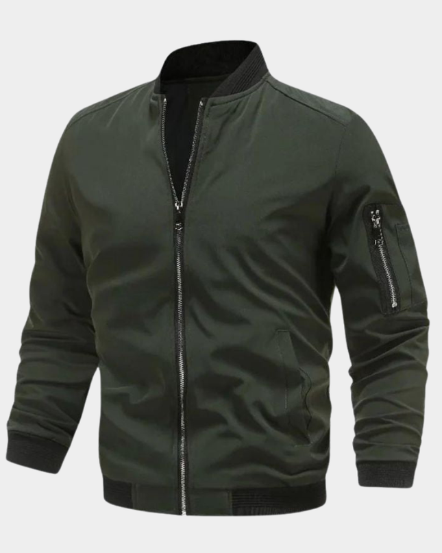 Declan | Men's Bomber Jacket Sporty Zip Sleeve Pocket