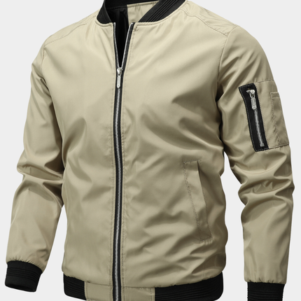 Declan | Men's Bomber Jacket Sporty Zip Sleeve Pocket