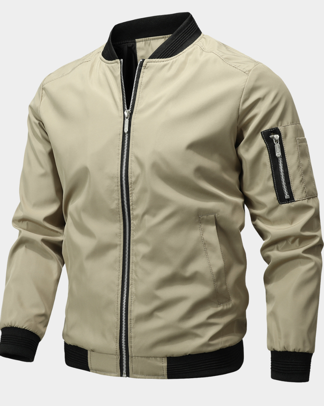 Declan | Men's Bomber Jacket Sporty Zip Sleeve Pocket