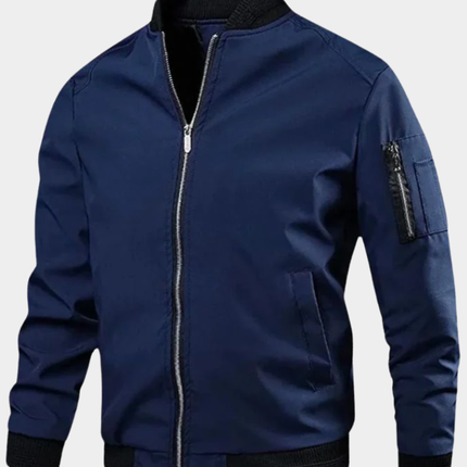 Declan | Men's Bomber Jacket Sporty Zip Sleeve Pocket