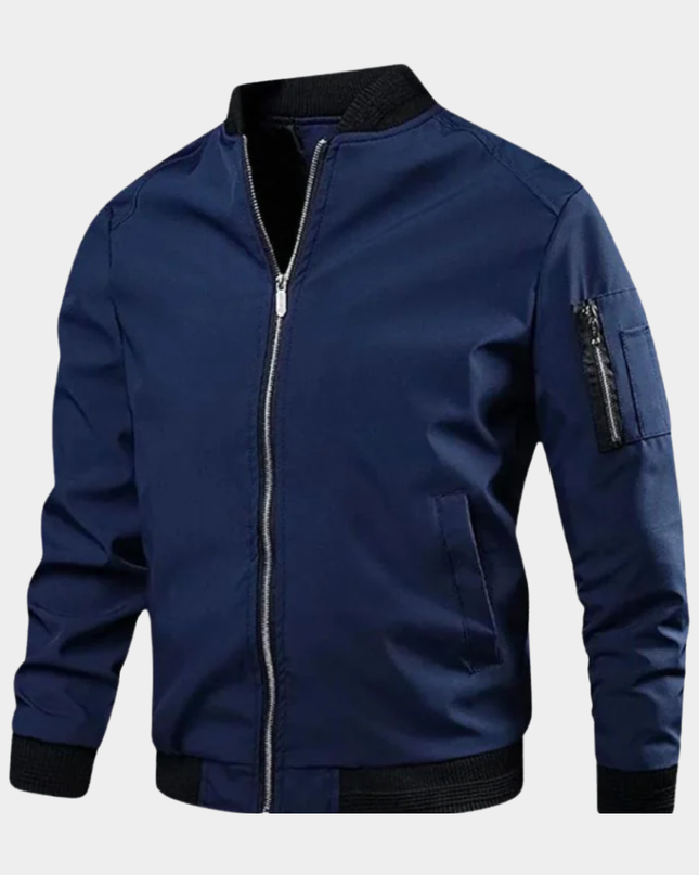 Declan | Men's Bomber Jacket Sporty Zip Sleeve Pocket