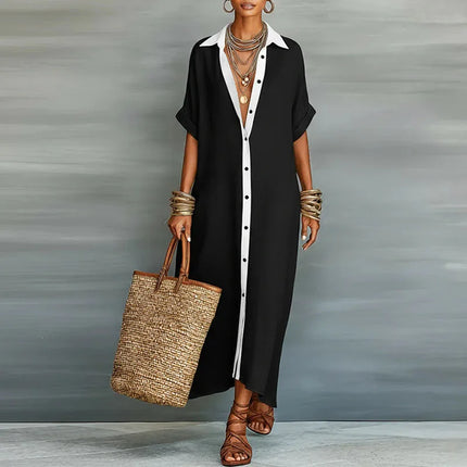 Delphine | Button Front Shirt Maxi Dress