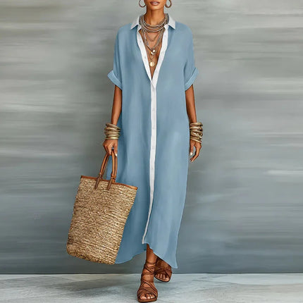 Delphine | Button Front Shirt Maxi Dress