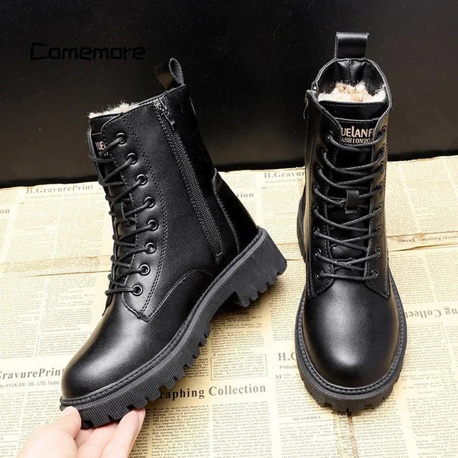 Delphine | Women's Fur-Lined Lace-Up Winter Boots