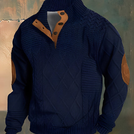 Dorian | Men's Sweater – Button Collar Pullover