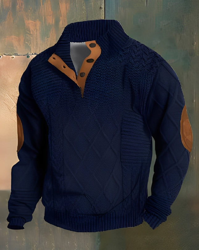 Dorian | Men's Sweater – Button Collar Pullover