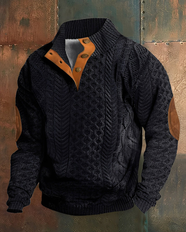 Dorian | Men's Sweater – Button Collar Pullover