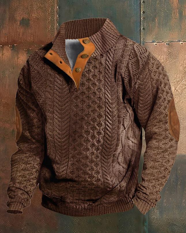 Dorian | Men's Sweater – Button Collar Pullover