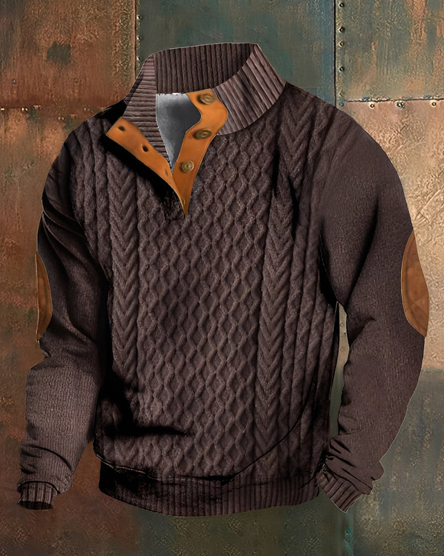 Dorian | Men's Sweater – Button Collar Pullover