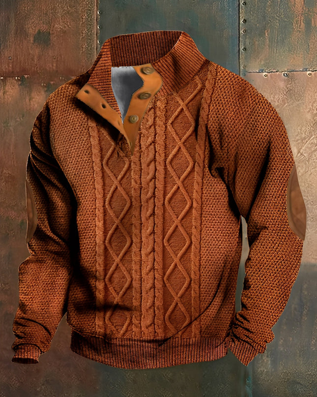Dorian | Men's Sweater – Button Collar Pullover